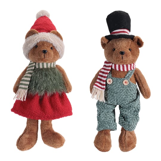 Melrose Holiday Plush Bear Figurines Set